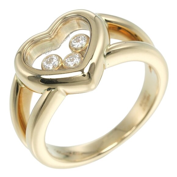 Chopard Happy diamond heart Ring K18 yellow gold/diamond #4.5(US Size) 7g ... - Picture 1 of 10